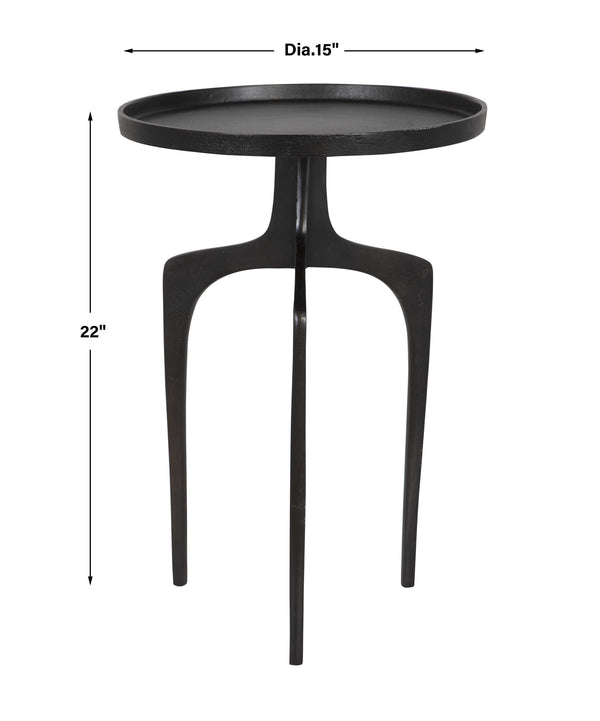 BLACK DRINK TABLE ACCENT FURNITURE BY UTTERMOST