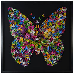 PAPILLON FRAMED ART | Paper Butterfly Art | 2.5 inch Black Shadowbox Frame