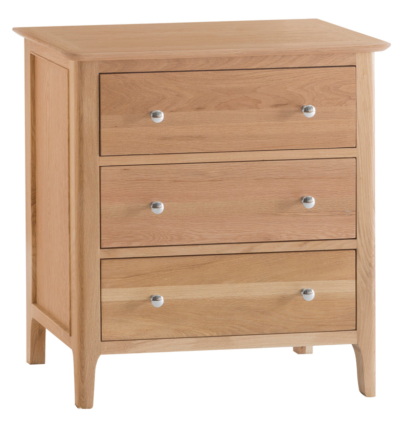 OSLO COLLECTION - LIGHT OAK 3 DRAWER CHEST OF DRAWERS