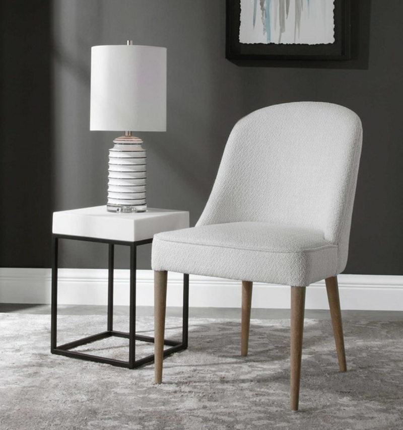 BRIE ARMLESS CHAIR, WHITE BY UTTERMOST