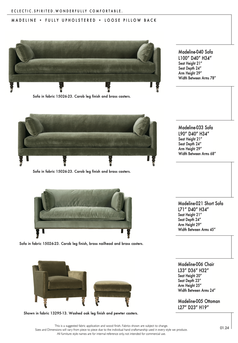 MADELINE SHORT SOFA BY ROWE