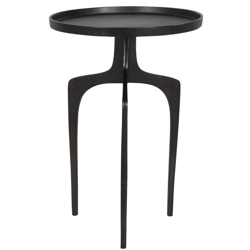 BLACK DRINK TABLE ACCENT FURNITURE BY UTTERMOST
