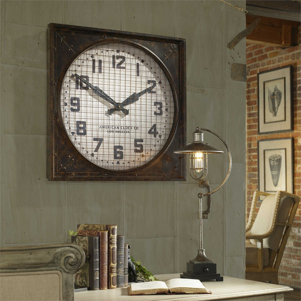 CORNERSTONE HOME INTERIORS - WAREHOUSE CLOCK WITH GRILL
