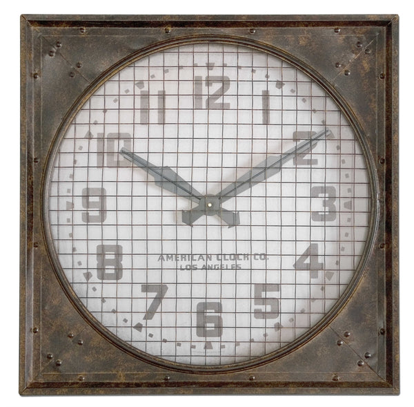 CORNERSTONE HOME INTERIORS - WAREHOUSE CLOCK WITH GRILL
