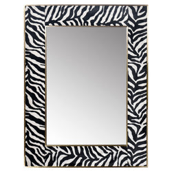 Zebra Print Bordered Mirror with Gold Trim