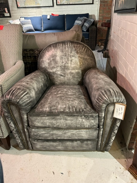 WALTER GREY LEATHER CHAIR