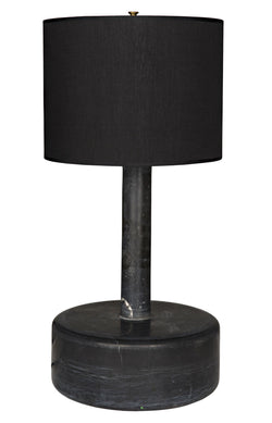 CORNERSTONE HOME INTERIORS - BLACK MARBLE CYLINDER LAMP