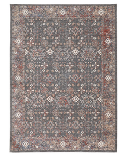 THACKERY RUG IN CHARCOAL/RED